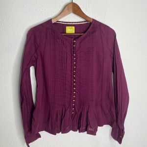 Anthropologie Maeve Gelise Button Down Blouse